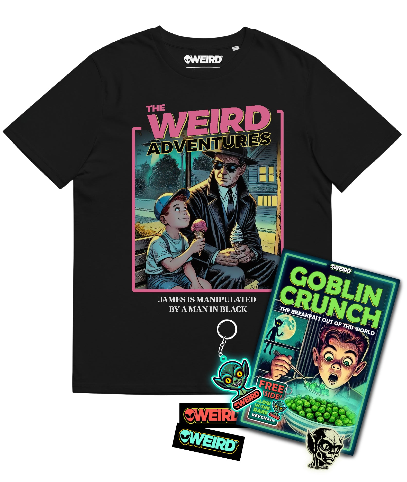 T-shirt Man in black + GOBLIN CRUNCH Box