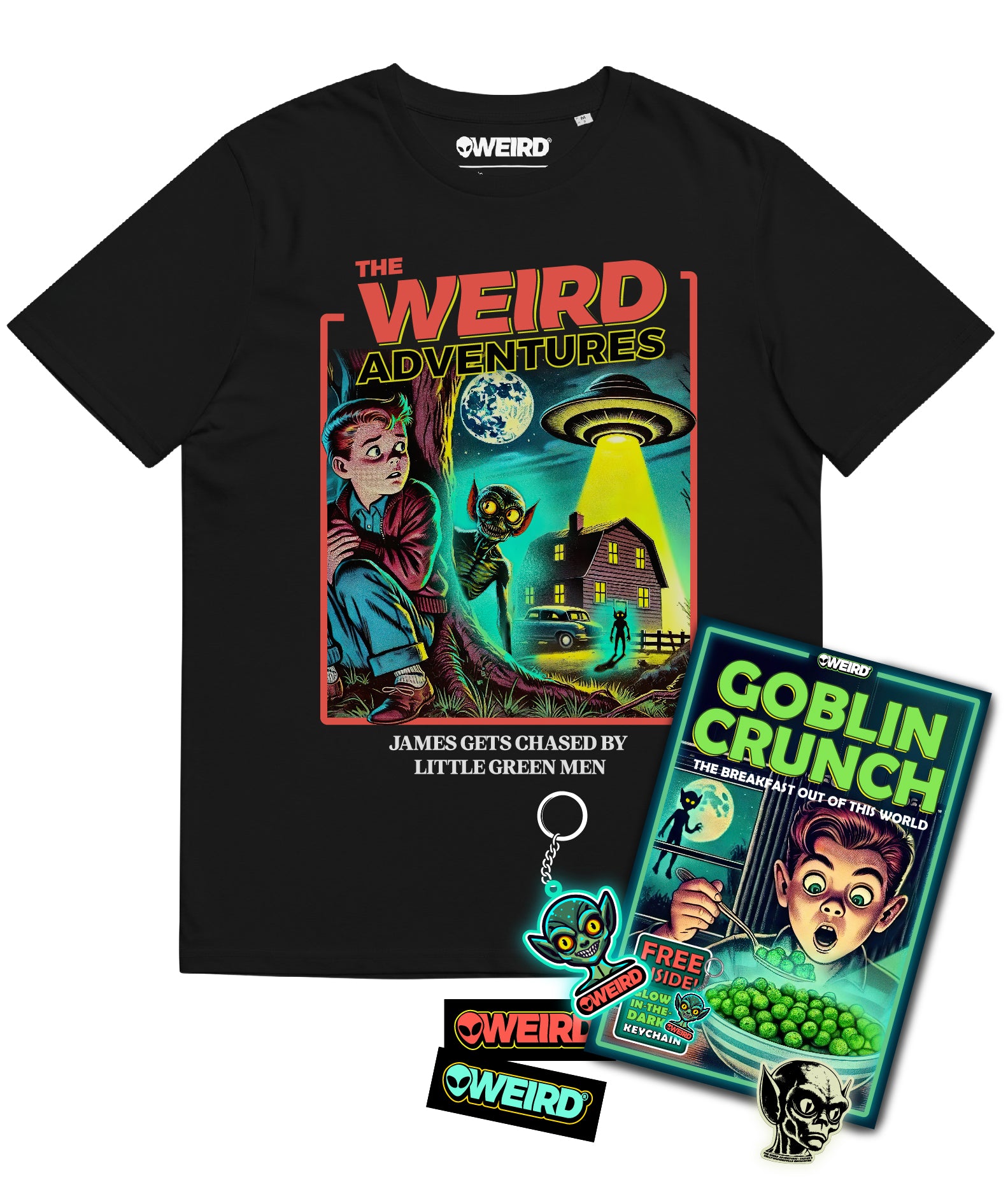 T-shirt Little green men + GOBLIN CRUNCH Box