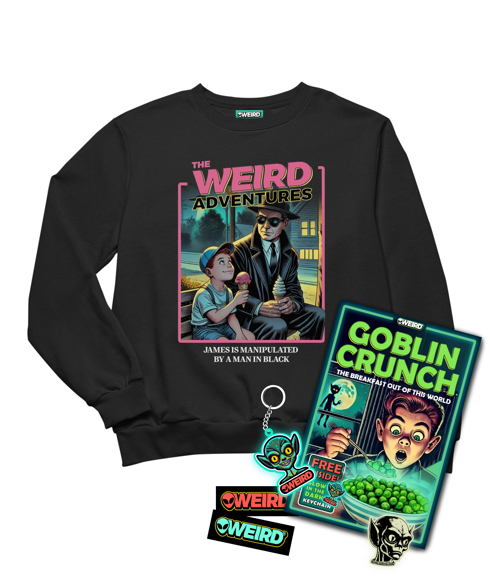 Sweat Man in black + GOBLIN CRUNCH Box